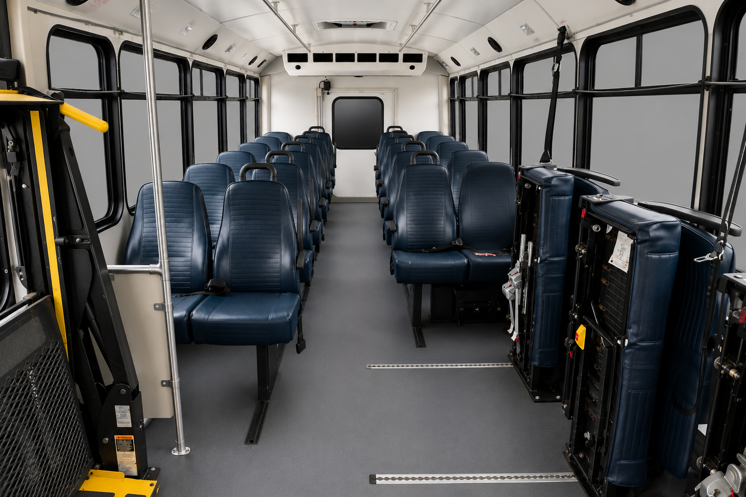 Spacious interior seating — up to 28 passengers
