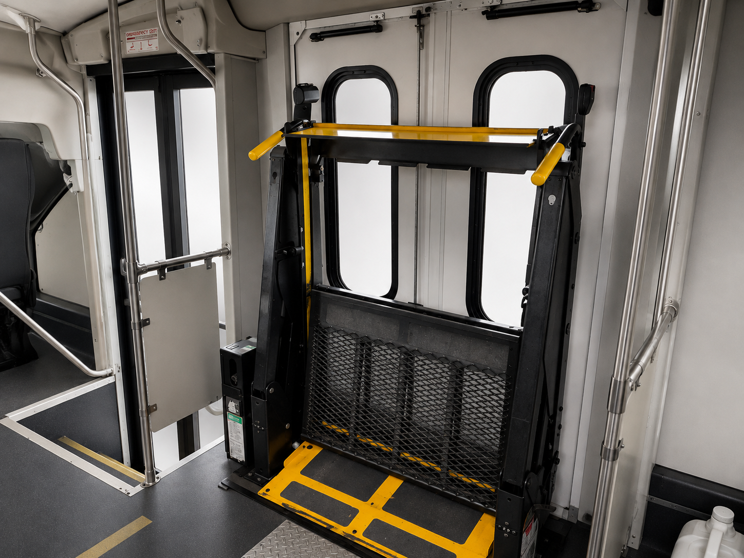 ADA wheelchair lift inside the minibus